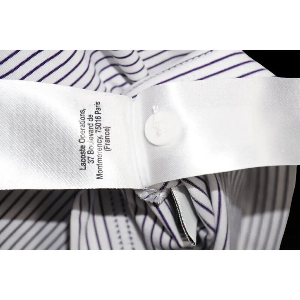 Lacoste Sport Polo Shirt - Men's XXL - Striped Purple & White 🐊